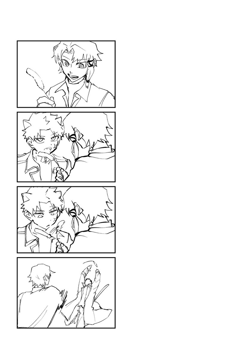 R0woD's tweet photo. 前に中途半端に描いて放置してた4コマ
※chrくんに猫耳が生えてる
※セリフ入ってない！ https://t.co/7wh2Y8vL8x
