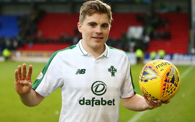 Boola_vogue's tweet photo. On this day in 2018...

James Forrest scores four goals in 30 minutes in a 6-0 win over St Johnstone at McDiarmid Park, as Brendan Rodgers' Celtic chased the Treble Treble. ⚽️⚽️⚽️⚽️

I don't recall that strip being worn too often. https://t.co/4Xh5mygmrQ
