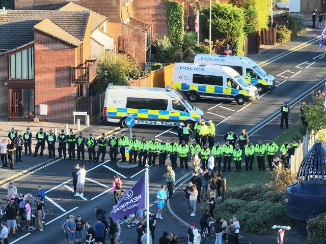 BenGrahamUK's tweet photo. The police response in Gosport on Sunday alone cost taxpayers £200,000.

One day = £200,000.

All to enable and facilitate the arrival and onward movement of around 150 men who had broken into Britain illegally.

Our taxpayer money is being poured into what I see as a human trafficking pipeline that will ultimately disperse illegal migrants into every postcode across the country.

We cannot remain silent on this.