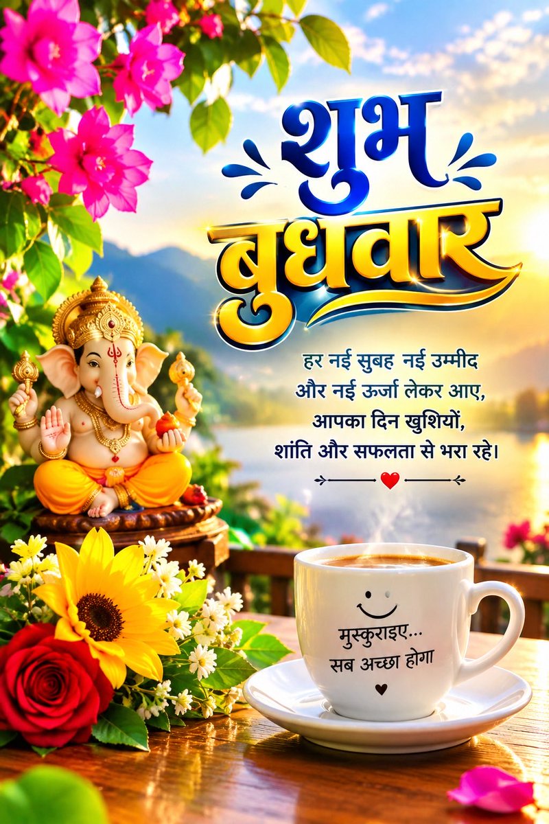 SwapnilG1323's tweet photo. शुभ बुधवार! 🌸
आपका दिन खुशियों, शांति और सफलता से भरा रहे। 🙏✨
हर नई सुबह नई उम्मीद और नई ऊर्जा लेकर आए। 🌿 https://t.co/iiuAquyzGD