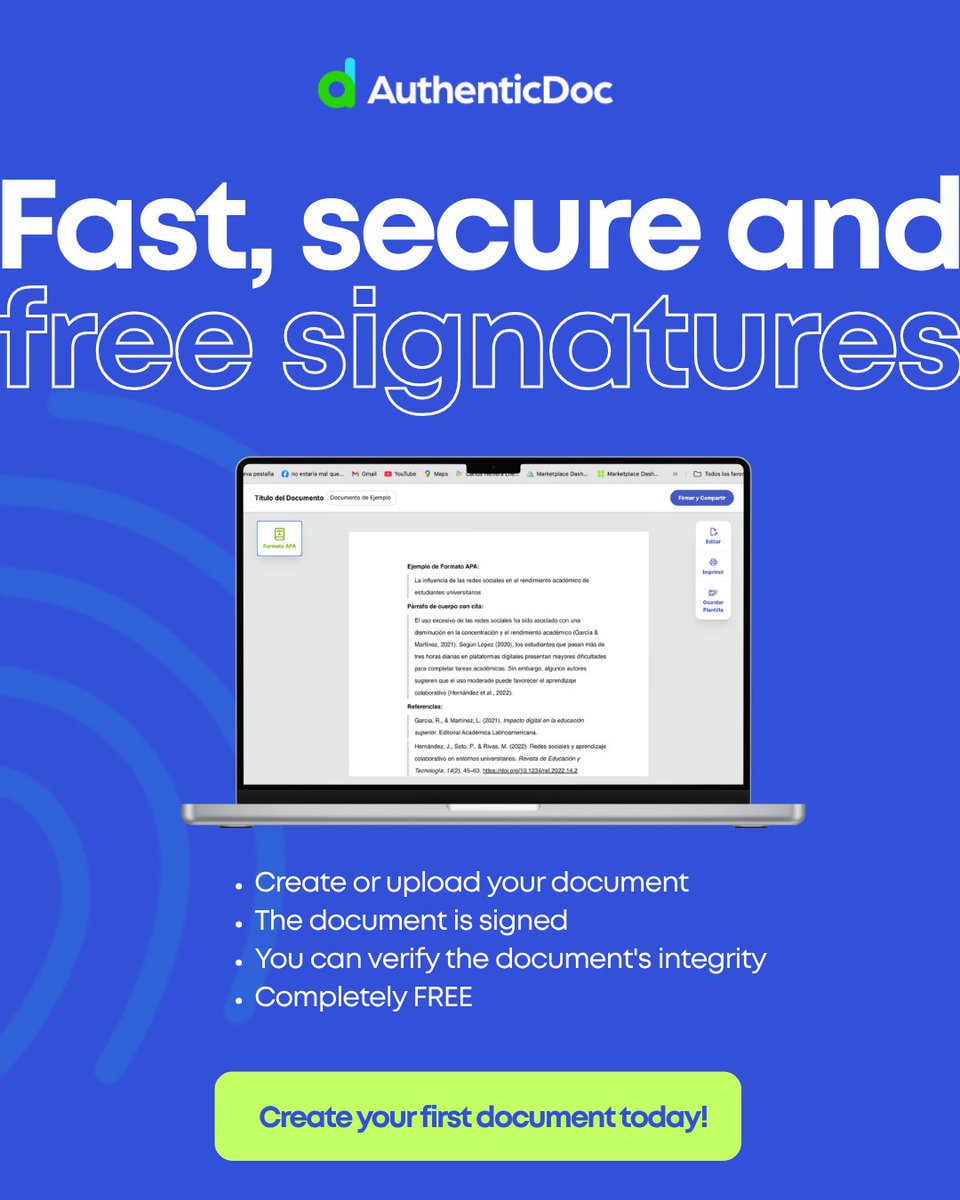 AuthenticDocapp's tweet photo. Follow these steps to sign your document quickly, securely, and for free:
✅ Create your AuthenticID
✅ Save your keys
✅ Verify your Authenticard
✅ Create your first document
Try it today! >> https://t.co/ObaaRrWUIQ https://t.co/MTOiXpIV0Y