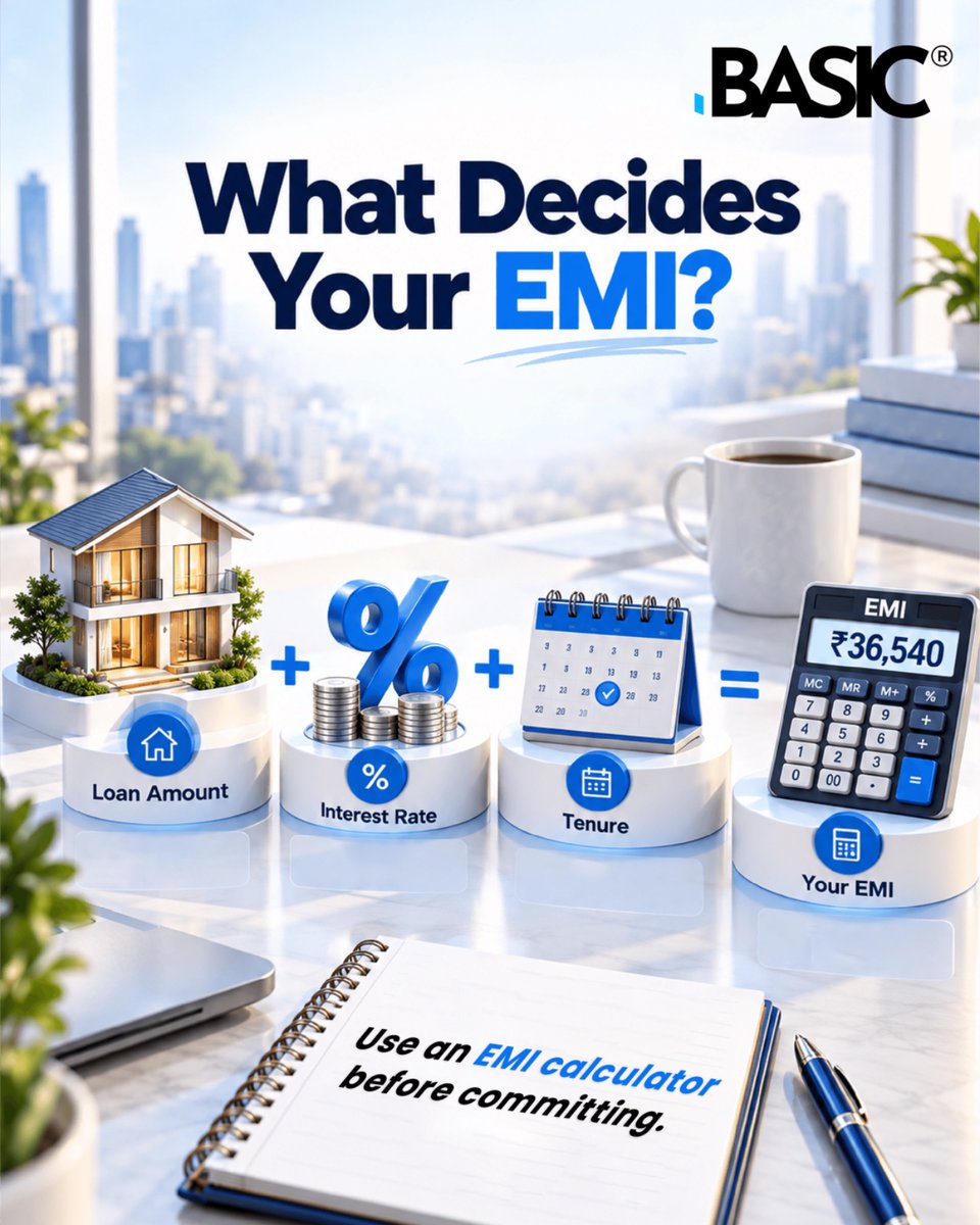 LoanBasic's tweet photo. A home loan should bring you closer to your home, not make every month feel tighter.

Before choosing the loan amount, look at what the EMI leaves behind for everything else that matters: everyday expenses, savings, emergencies and future plans.

Because the right home loan isn’t just about how much you can borrow. It’s about how comfortably you can repay it.

Plan the EMI first. Choose the loan better.

#BASICHomeLoan #HomeLoan #EMIPlanning #HomeBuying #FinancialPlanning #SmartBorrowing #HomeLoanTips