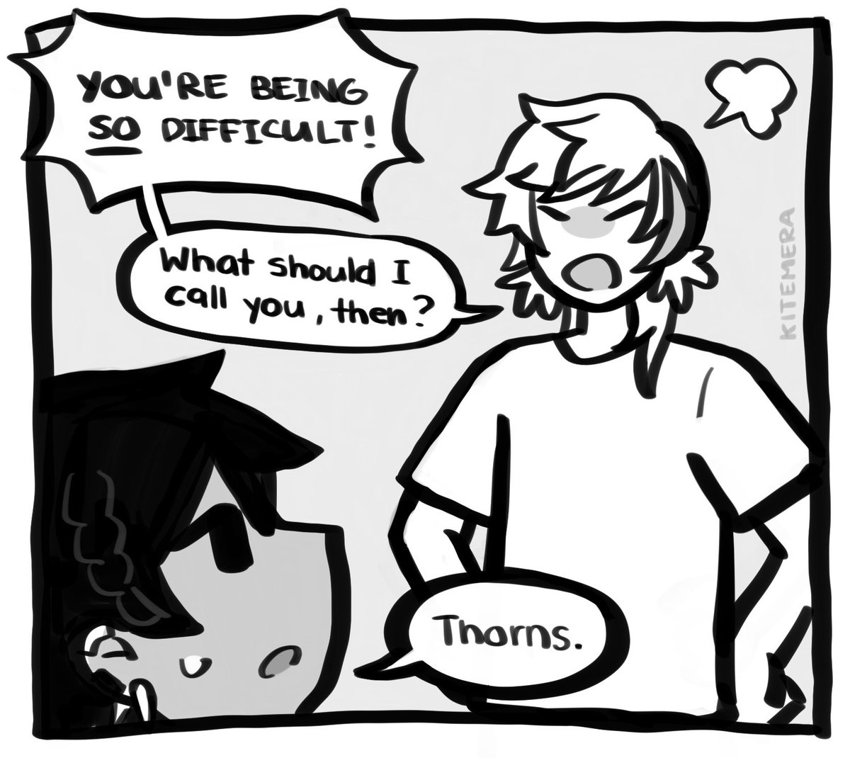kitemera's tweet photo. first time (?)

a messy elythorns comic (1/3) https://t.co/1g0LxrdSP6