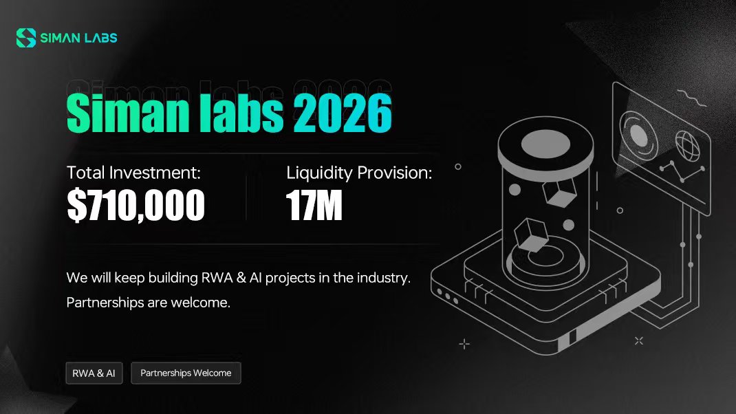 SIMANLABS's tweet photo. SIMAN LABS 2026 

In 2026, SIMAN Labs has committed $710K in total investments For Projects and provided 17M in liquidity to support the growth of the ecosystem.

And we’re just getting started.

We’ll continue to build, back, and launch RWA & AI &LanuchPad projects across the industry.

If you’re building something with real potential,
partnerships are welcome.

Let’s build what’s next. 🚀

#SIMANLabs #RWA #AI #Web3 #BuildTogether