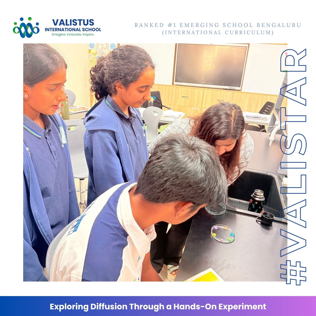 valistusschool's tweet photo. Colour in motion! π Our Year 9 learners explored diffusion using gems in hot water, connecting colour movement to particles and concentration gradients. π¬β¨
Small gems, big scientific ideas! π‘ #SchoolsInBangalore #VALISTAR #CambridgeSchool #Learning #Diffusion https://t.co/r0RX1gJ3Vg