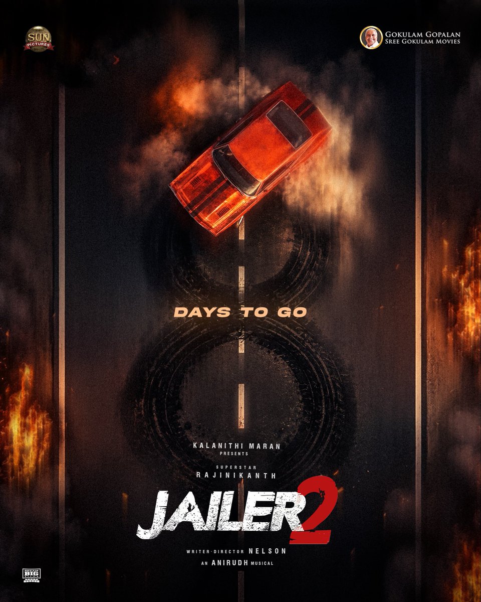 GokulamMovies's tweet photo. 8 Days to witness #Jailer2 ✨

▶️ https://t.co/7wOFzdyXLM…

@rajinikanth @Nelsondilpkumar @anirudhofficial
@sunpictures 
@GokulamGopalan #Krishnamoorthy
#BaijuGopalan #VCPraveen
@GokulamMovies @sgmproduction 
@DreamBig_film_s @jsujithnair https://t.co/wWfGItEKpk