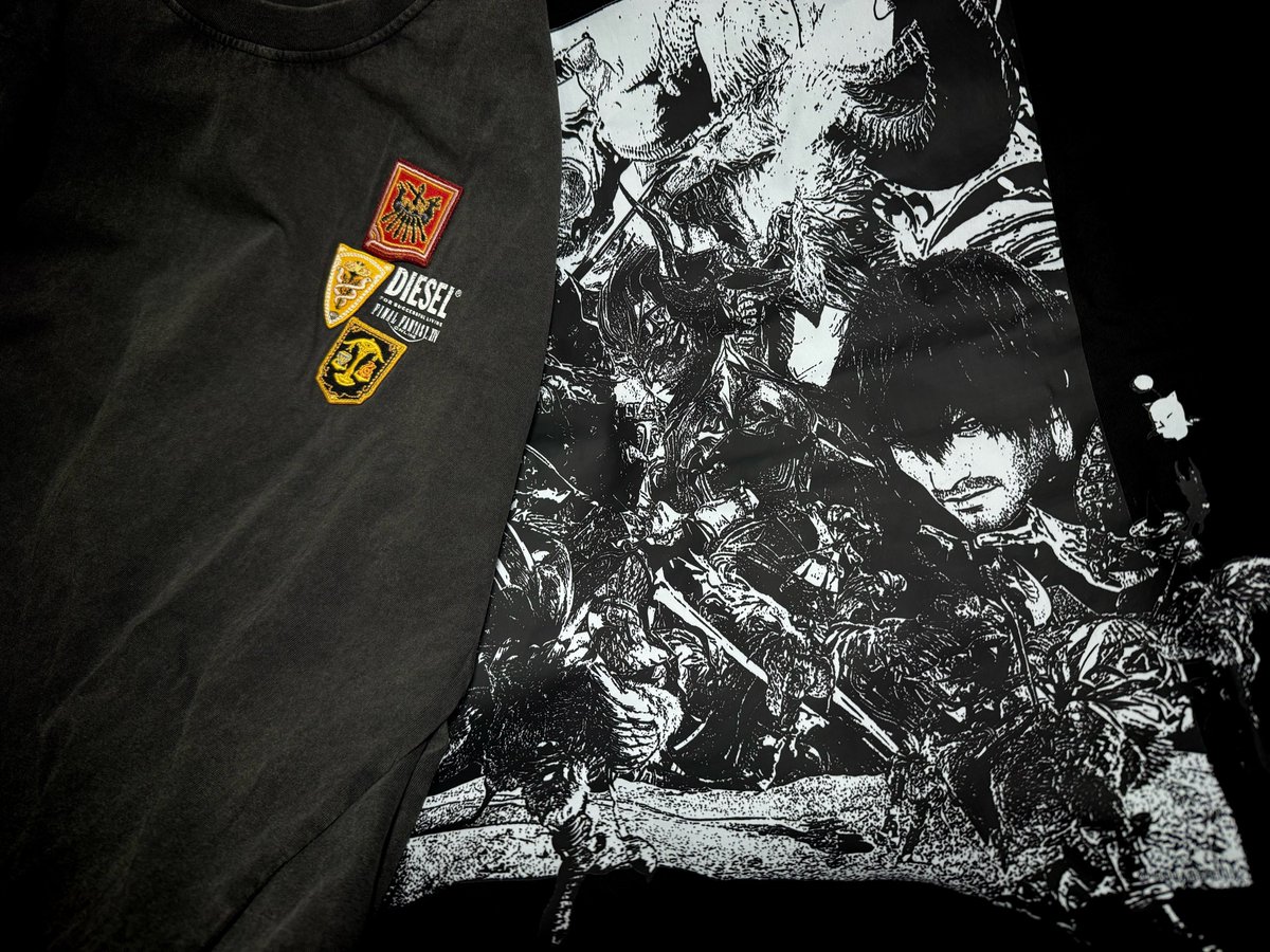 Onicchi_Demon's tweet photo. おで、FF14とDIESELコラボのやつ買いに梅田行ってきた‼️
転売ヤーが死ぬほど並んでてビックリしたけど違う店目当てやったみたいよかった‼️
刺繍出来るのはTシャツのみで河村さんTは刺繍対象外やったから出来なくて残念😭
リーパーいれたかった…………
普段使いしやすさで選びました✌🏻  ̖́- https://t.co/SMf1gjVj1R
