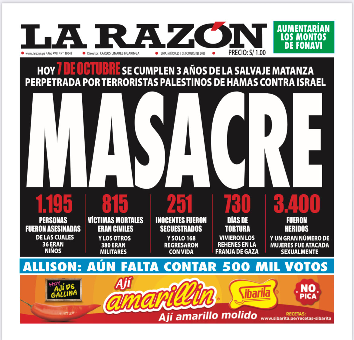 WolfensonMoises's tweet photo. @niccole75 Portada @larazonpe https://t.co/SvD2wSdJqv