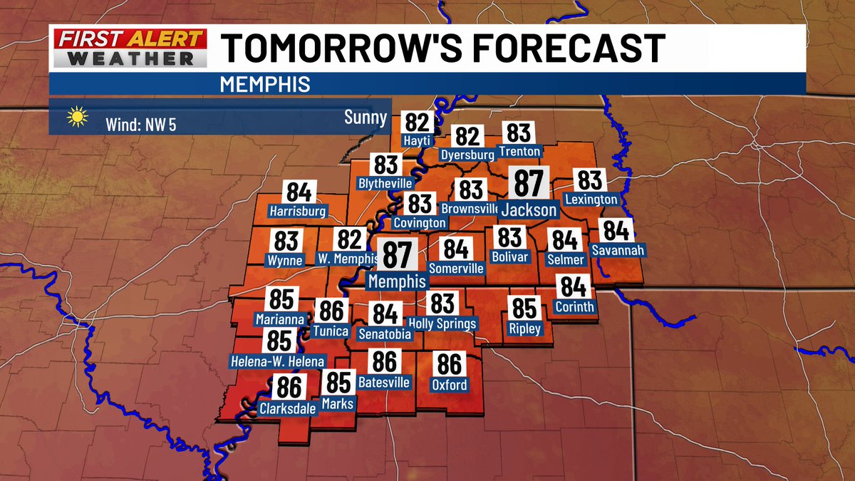 EBrillWx's tweet photo. Before whatever happens [or doesn't happen!] this weekend, another few days of warm temperatures [with respect to average] and clear/sunny skies will continue. Take advantage of these nice days while you can!!

#TNwx #MSwx #ARwx #MOwx https://t.co/INl7NG12WO