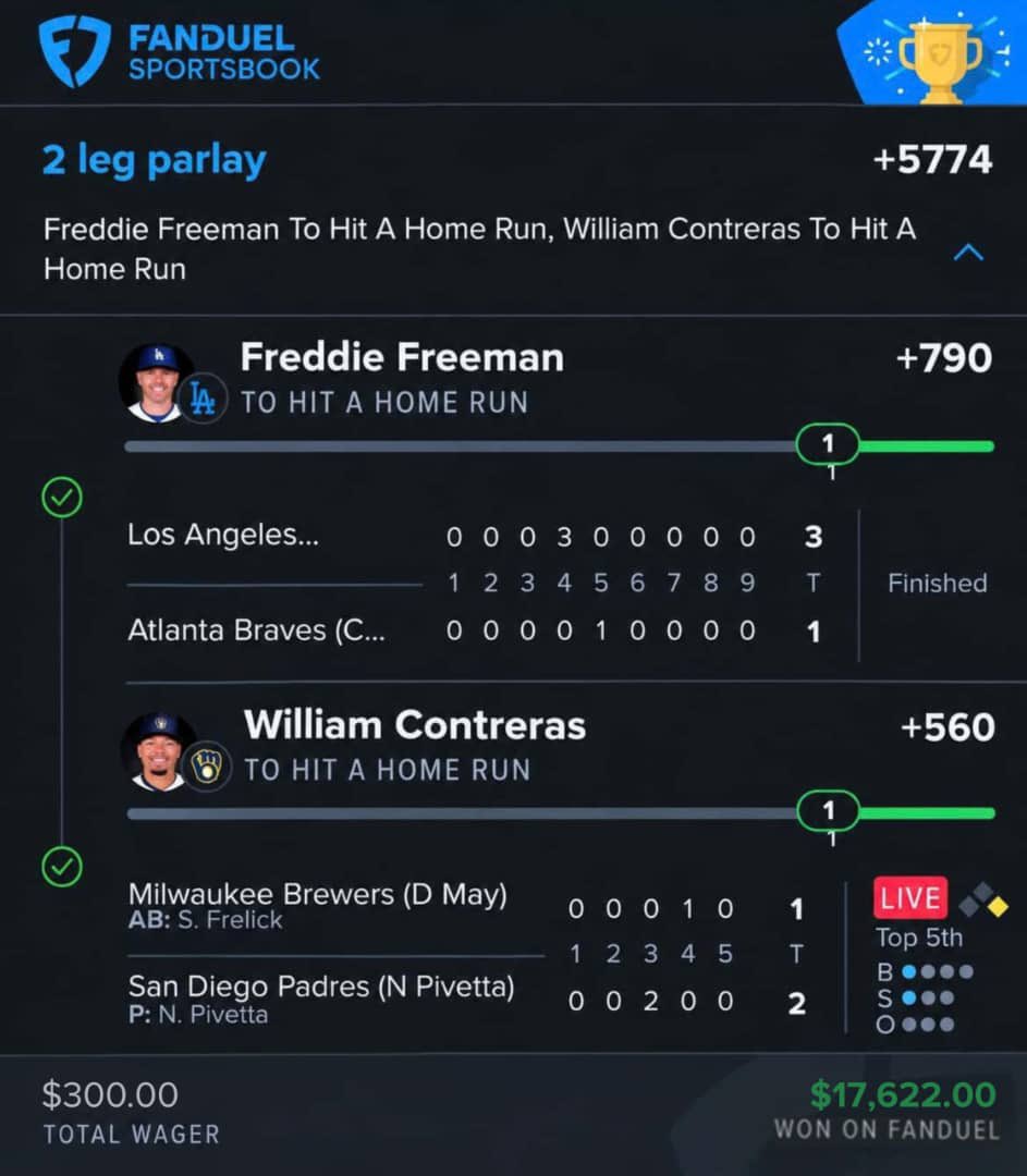 android_mas1's tweet photo. DINGER TUESDAY PLAYOFF ROBBERY 🥷

THIS PLAYOFF RUN WILL BE 1 TO REMEMBER JOIN THE FAMILY ⬇️⬇️

Next Slip Posted Already Link In My Bio

✅ Freddie Freeman
✅ William Contreras

#GamblingX #NFL #WCBB #NBA #CBB #prizepicks #PROPS #POTD #NHL #picks #CSGO #WNBA #Summerleague https://t.co/EKUYEqnLab