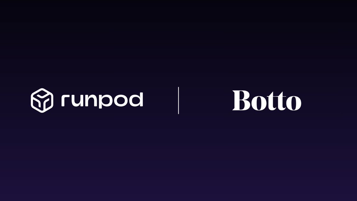 runpod's tweet photo. Migrating an AI pipeline usually means rewriting it. But for a codebase that’s been running since 2021, that’s not an option. 

So Botto took a different path. 

Read their story here:

https://t.co/e0izW7ktBt

@bottoproject https://t.co/1bhRt9kXni