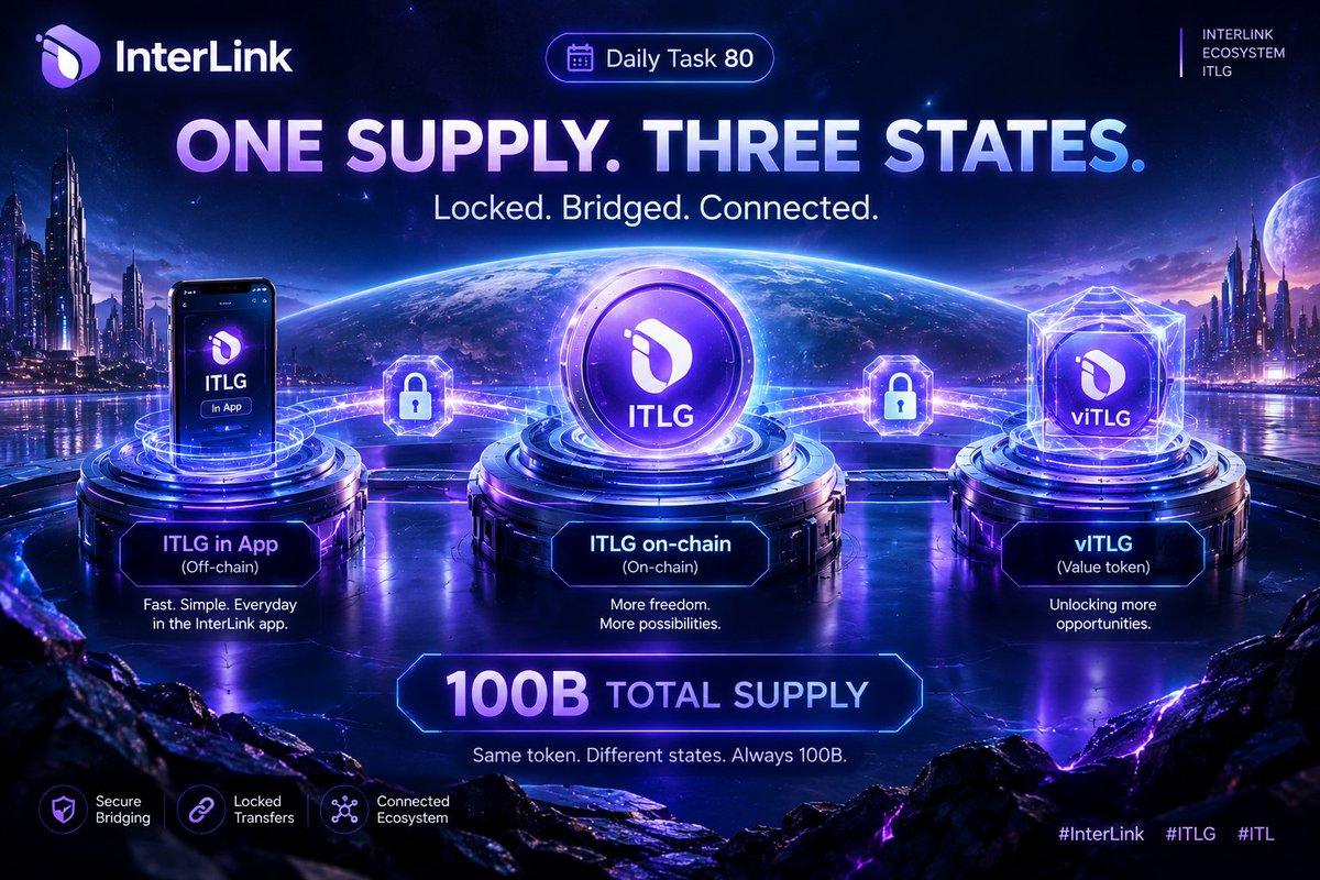 RehanUllahxib0's tweet photo. One token, three states.
ITLG moves through a connected ecosystem while maintaining a 100B total supply. Locked, bridged, connected.
#InterLink #ITLG #ITL https://t.co/7itiKKEfCJ