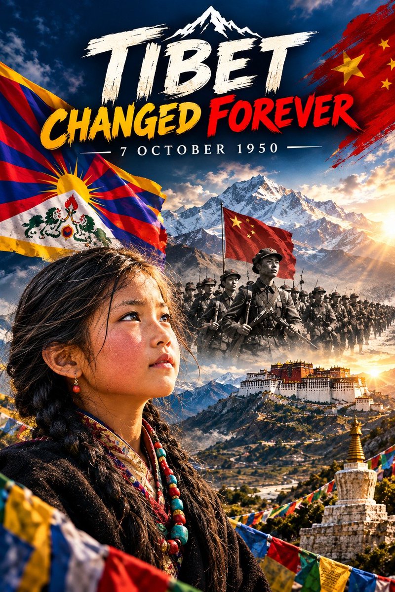 ZhengXi1234's tweet photo. 7 October 1950 marked a turning point in Tibet’s modern history. The PLA campaign in Chamdo led to military defeat, negotiations and expanding Chinese control shaping Tibet’s history to this day.
#Tibet1950 #RememberTibet #TibetHistory #Chamdo #Tibet https://t.co/im5bOQKq1S
