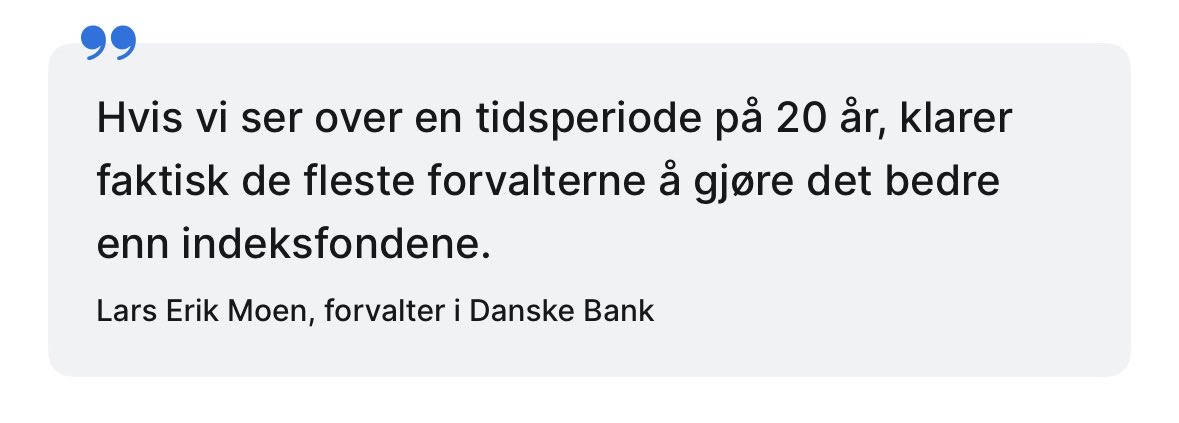 sveinfr's tweet photo. 💡 En enkel huskeregel for fondsinvestorer: #fond
🌍 Globalt → indeks- og faktorfond
🌱 Fremvoksende markeder → indeks- og faktorfond
🔎 Small Cap → indeks- og faktorfond
🇳🇴 Norge/Norden → aktiv forvaltning
Tenk langsiktig! 📈
- i Finansavisen om norsk/nordisk indeks https://t.co/jwq2wB74oB