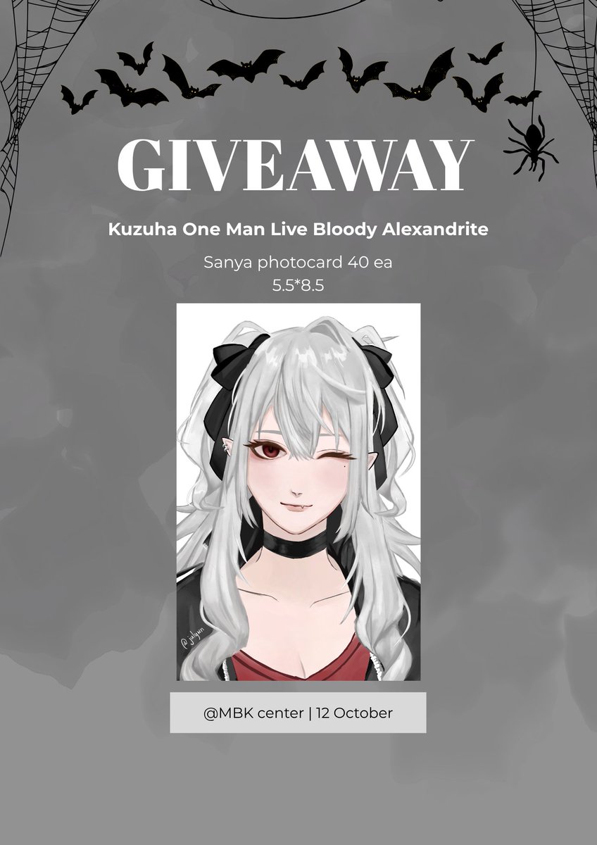 julywn's tweet photo. ⋆. 𐙚˚࿔ Giveaway 𝜗𝜚˚⋆

Kuzuha One Man Live 
" Bloody Alexandrite "

⋆୨୧˚ Sanya photocard  ˚୨୧⋆

📌SF cinema MBK
🗓️ 12 October 2026

มารับกันเยอะ ๆ นะคะ ไม่ต้องมีของแลกก็มารับได้นะคะ ♥️🙇‍♀️

────୨ৎ────

#กอวด้อมนิจิ https://t.co/2sVjjCtBm8