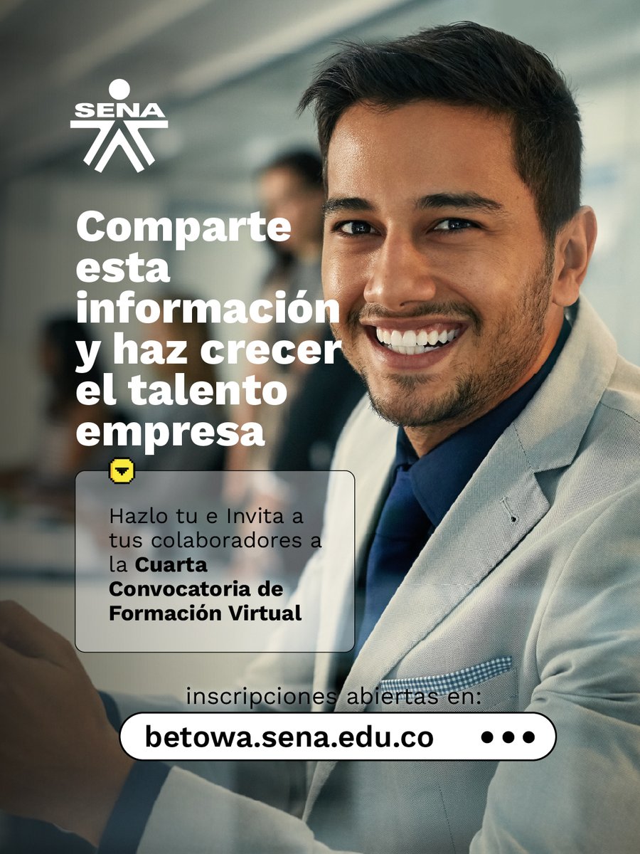 SENAMagdalena_'s tweet photo. Conoce las habilidades que puedes desarrollar al formarte como tecnólogo en el SENA y descubre todo lo que puedes hacer con tu talento.

Guarda esta publicación, compártela con quien está buscando una opción para estudiar e inscríbete a nuestra Convocatoria de Formación Virtual https://t.co/Vw1UEi6hTq