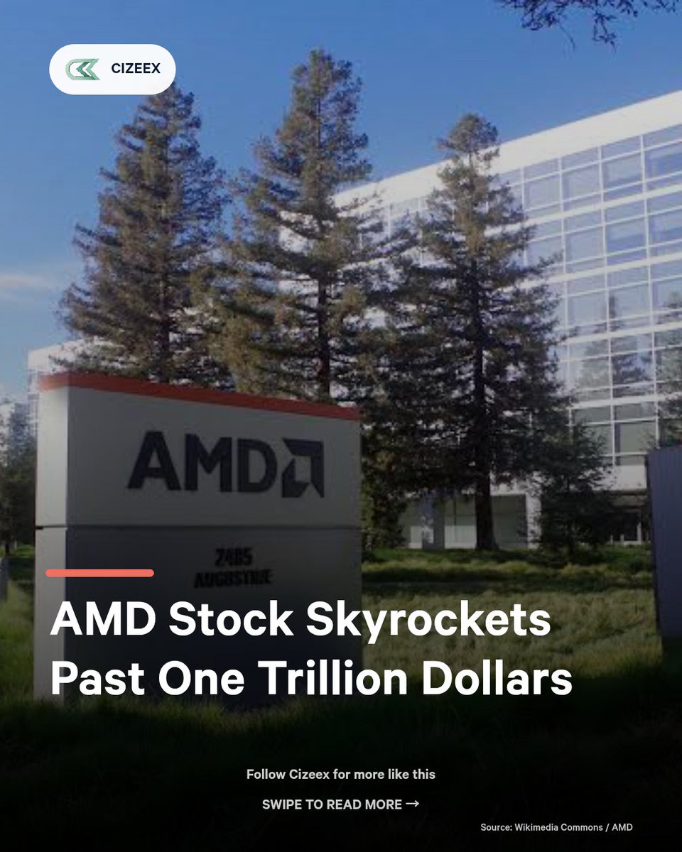 cizeexfeed's tweet photo. AMD Stock Skyrockets Past $1 Trillion as Meta’s Muse AI Agent Fuels CPU Demand

What do you think?

You can write and read similar articles at the Cizeex app.

#AMD #MuseAI #AIAgents #SemiconductorStocks #StockMarket 

https://t.co/6lfaXbTYzu https://t.co/ynkjU2swA5