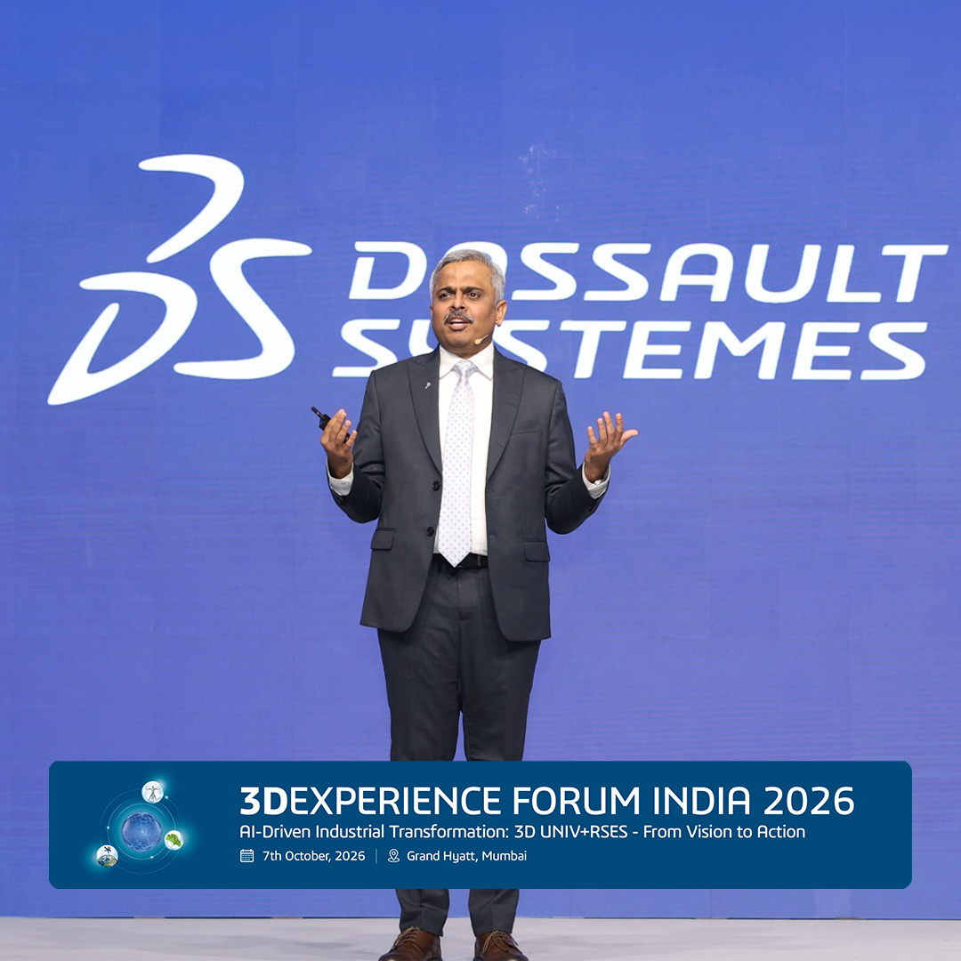 3DSIndia's tweet photo. A strong start to #3DEXPERIENCEForum2026.

Deepak NG, Managing Director, Dassault Systèmes India, shared how AI-driven transformation and 3D UNIV+RSES can help industries turn vision into action. https://t.co/yquQ8iFJSE