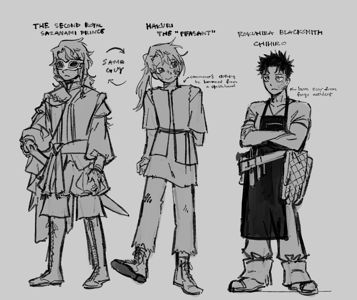 knightcoffin's tweet photo. i gotta do everything myself around here...

i imagine hakuri sneaks out of the castle regularly and one time he got attacked by bandits as chihiro was passing by. chihiro saved him and hakuri was super impressed, and begged his father to let chihiro become a knight at the castle https://t.co/U2X9NT6NUm