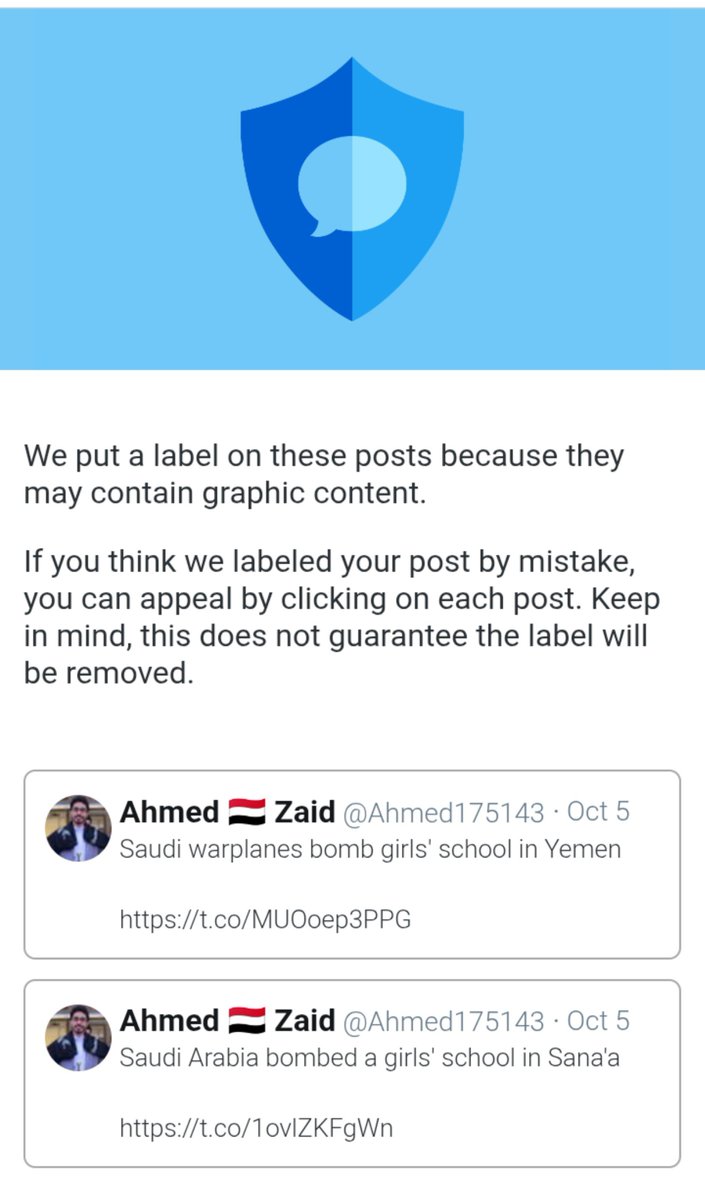 Ahmed175143's tweet photo. Every post I publish about any Saudi crime in Yemen is being labeled 

There are too many fake reports https://t.co/1oZdsUKZbj