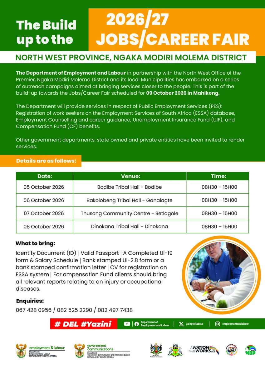 deptoflabour's tweet photo. [Happening this Week]
#Yazini #ServicedeliveryZA #GovZAUpdates https://t.co/UncLgeIQde