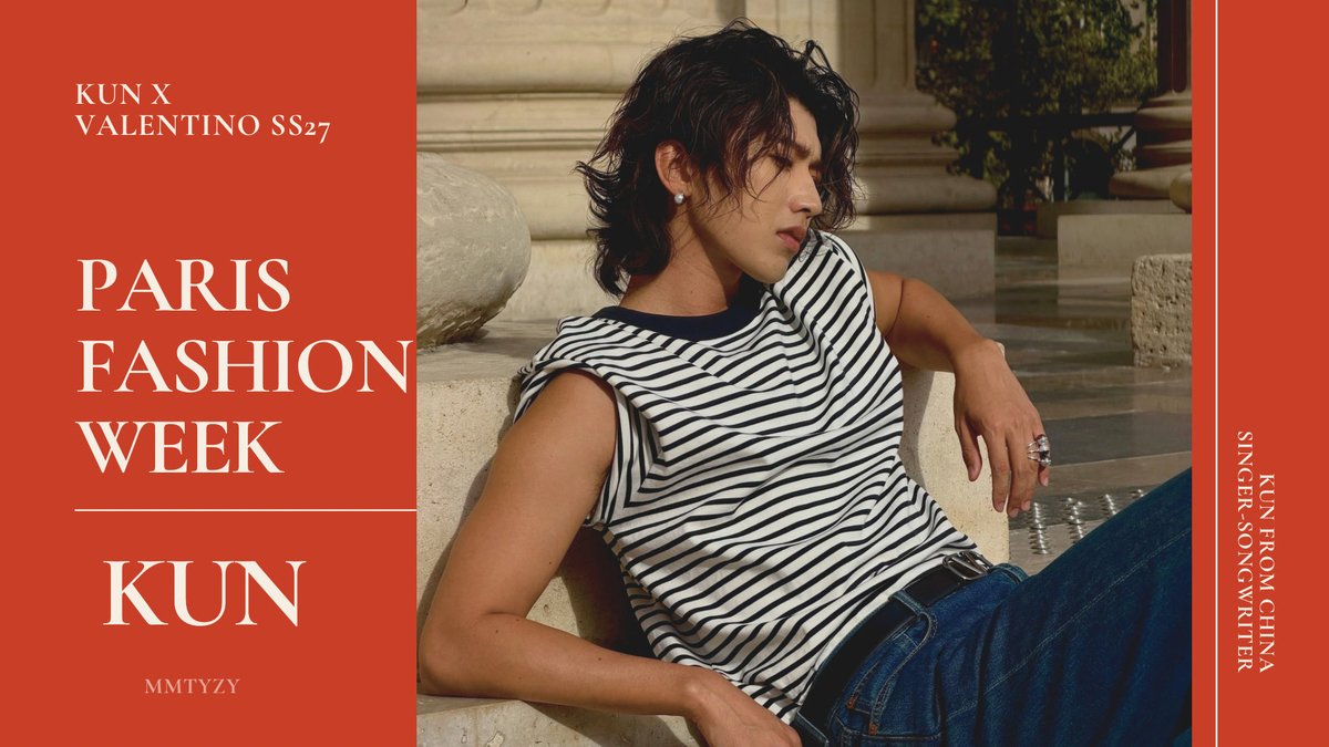 Tangyxinik's tweet photo. Elegant KUN watches Valentino SS27. His sharp fashion sense draws inspiration from brand aesthetics.

KUN for Valentino in paris
#KUN #valentino #KUNxValentinoSS27 #ValentinoSS27 #ValentinoAntibiblioteca
@kun_officialx @MaisonValentino https://t.co/pVvnINtHkj