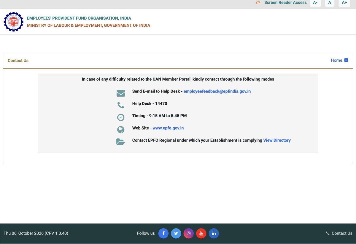 jensons's tweet photo. @officialepfo 
Is Help Desk # 14470 listed on the page below still working? It always fails to connect. https://t.co/lRE4E6wUzo
