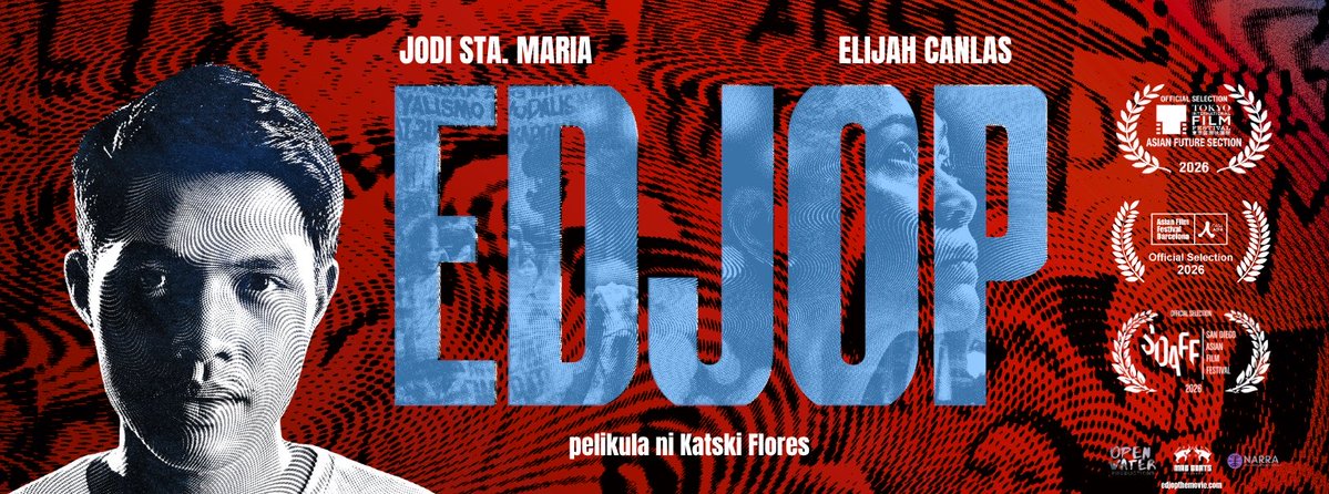 EdjopTheMovie's tweet photo. BIYAHENG EDJOP ON! ✈️🇵🇭❤️ 

🇯🇵 International Premiere — Tokyo International Film Festival, October 27
🇪🇸 European Premiere — Asian Film Festival Barcelona, October 31
🇺🇸 North American Premiere — San Diego Asian Film Festival, November 14

At hindi pa diyan nagtatapos! Extended kami hanggang October 13 sa GATEWAY CINEPLEX! Akalain mo—aabot tayo ng WEEK 4! Maraming salamat sa lahat ng nanood, nag-recommend, nag-post, at patuloy na sumusuporta sa pelikula. ❤️

Sold out na ang karamihan sa mga na-announce na block screenings, pero may mga screenings pang parating! 

Kung nasa NCR ka at gusto mo pa kaming habulin, punta ka sa Gateway Cineplex—may 2 screenings ng EDJOP araw-araw hanggang October 13.

At kung nasa Japan, Spain, o US ka naman sa mga petsang nabanggit sa taas, HALIKA NA AT MANOOD NG EDJOP! 🎬

All these screenings are ticketed and open to the public.

Sana magkita-kita tayo—sa Tokyo, Barcelona, San Diego, Gateway, o saan man tayo dalhin ng pelikulang ito. ❤️

Maraming, maraming salamat. Kita-kits sa sinehan! 🎥✨