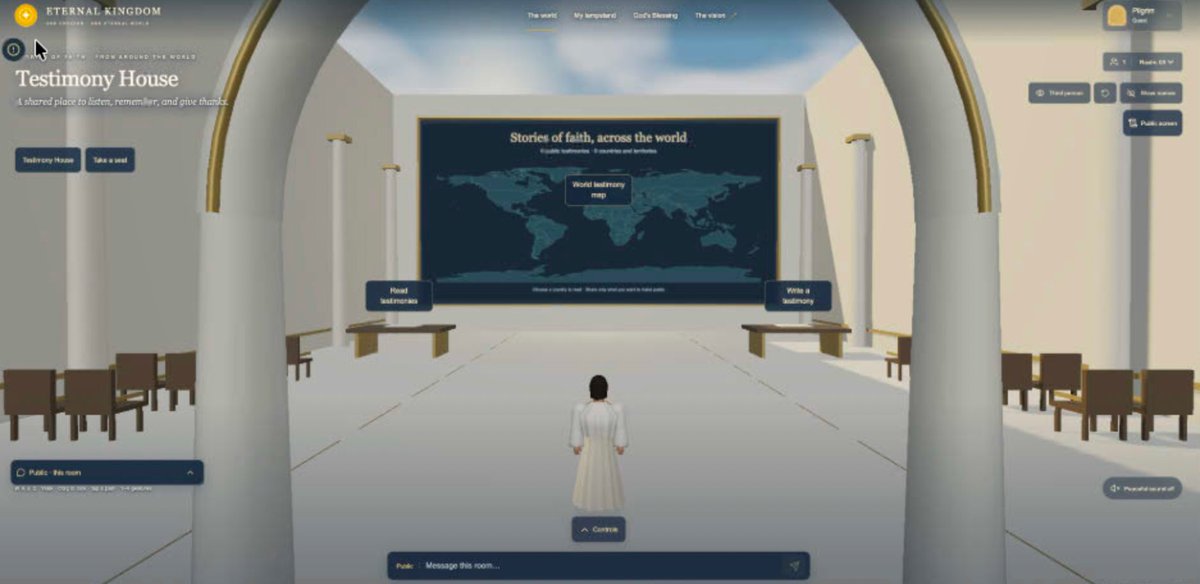 ETERNALKINGD0M's tweet photo. The Testimony House is now live in ETERNAL KINGDOM.
🌍 Explore stories by country
🪑 Take a seat and read
🕊️ Share your testimony
A shared place to listen, remember, and give thanks.
One testimony at a time.
https://t.co/p0CJObzYCb https://t.co/18lME421m3