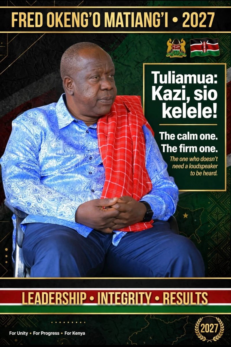 DiasporaMDA's tweet photo. When the political noise gets louder, listen for the substance.

Dr. Fred Matiang’i’s message has been about more than personalities, slogans and political theatrics. It is about strong institutions, accountability, security, discipline in public service, constitutional governance and a government that delivers for ordinary citizens.

Kenya does not need leadership built around endless political drama. It needs leadership that understands the weight of responsibility, respects institutions, protects citizens and gets things done.

The noise will come and go.
What matters is the vision, the principles and the record behind the words.

Because ultimately, politics should not be about who shouts the loudest.

It should be about what we build, how we govern, and the Kenya we leave for the next generation.
#letmatiangifixkenya
#formnifom
#tunatakamatiangi