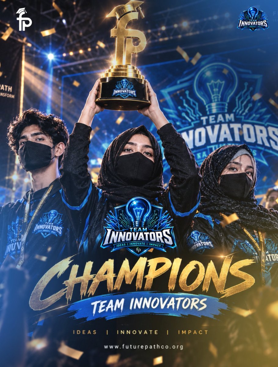 futurepathco's tweet photo. 🏆 FUTURE PATH CHAMPIONS

Congratulations to Team Innovators on winning the Future Path Championship.

 Leader: Mehreen
Members: Waqar &amp; Alishba

Your creativity, teamwork &amp; determination made this victory possible.

Ideas | Innovate | Impact

#Championship #TeamInnovators https://t.co/yAIRHZbD2u