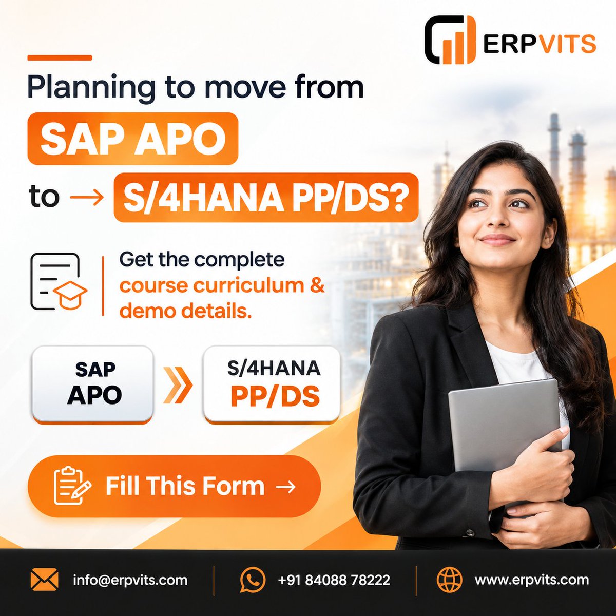 Saperp_Vits's tweet photo. πPlanning to move from SAP APO to S/4HANA PP/DS?
Get the complete curriculum & Demo details:
Fill the Formπ·https://t.co/tcGFwavAVj
info@erpvits.com | +91 84088 78222 | πͺ©https://t.co/iCtJjMMZJA
#SAPPPDS #ERPVITS #SAPPPDSTraining #SAPTraining #saps4hanappdstraining https://t.co/YA4UMDV67K