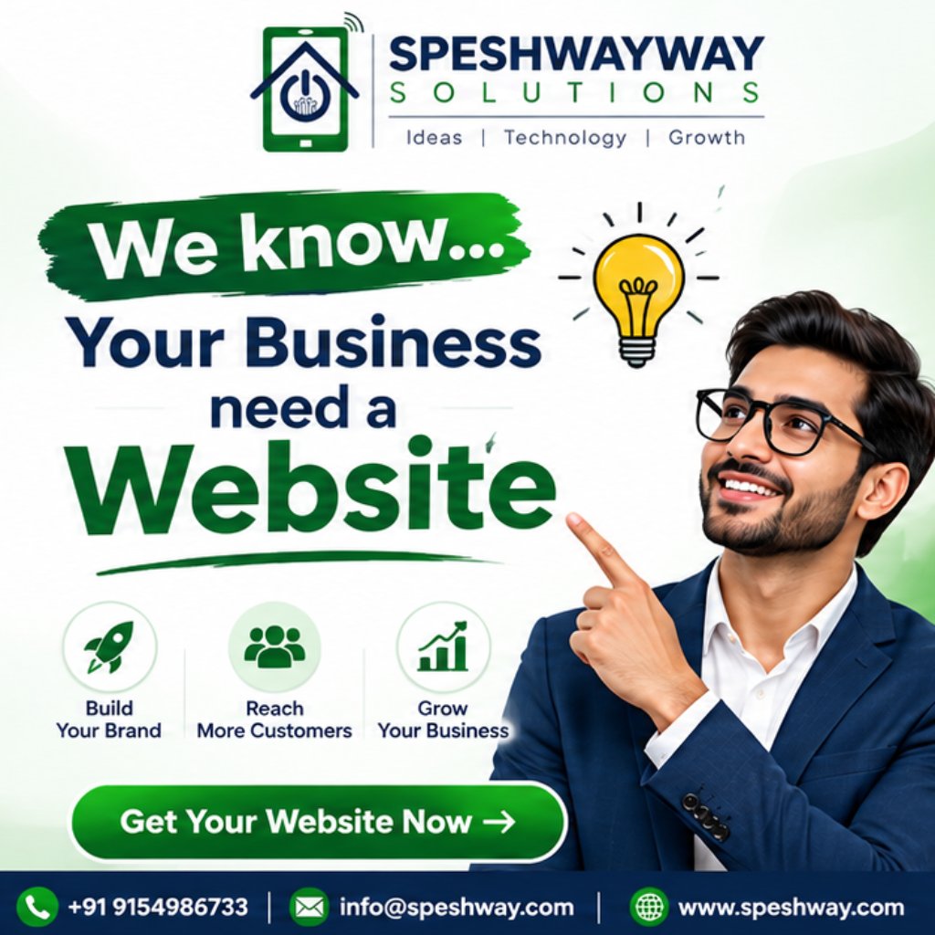 SpeshwayM56509's tweet photo. Your Business needs a website, @SpeshwayM56509 knows how to design it 
We design custom website for your Business 
📞 +91 9154986733
📧 info@speshway.com
🌐 https://t.co/GWejzpO0tL
#Website #business #Customweb #speshway #25Years #IMCAspire #RBI #Media #Messi #IMC2026 #giftnifty https://t.co/1ODSV7TwqC