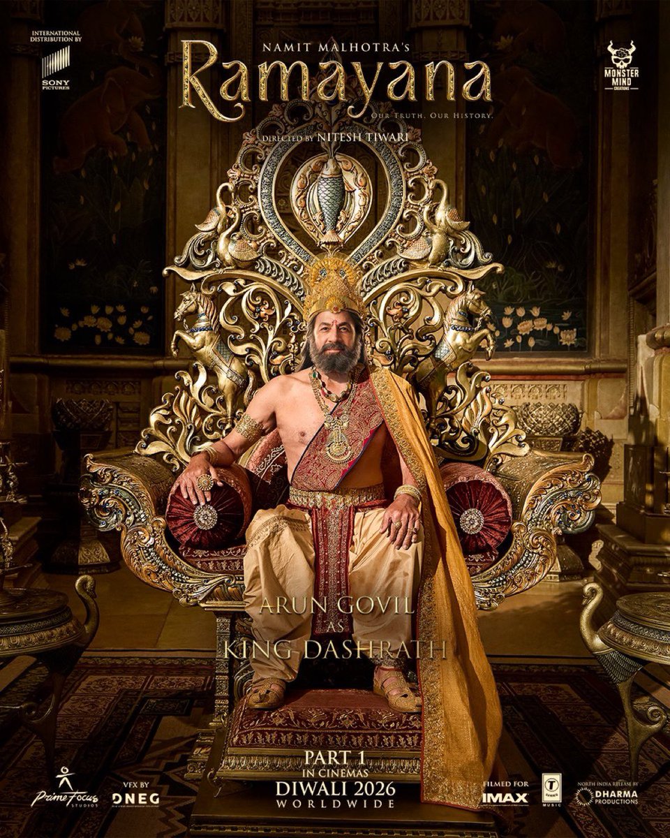KshitizCritic's tweet photo. The First Official Poster of Arun Govil as Raja Dashrath is out, The Quality is Insane. https://t.co/7vLyWnU0CY