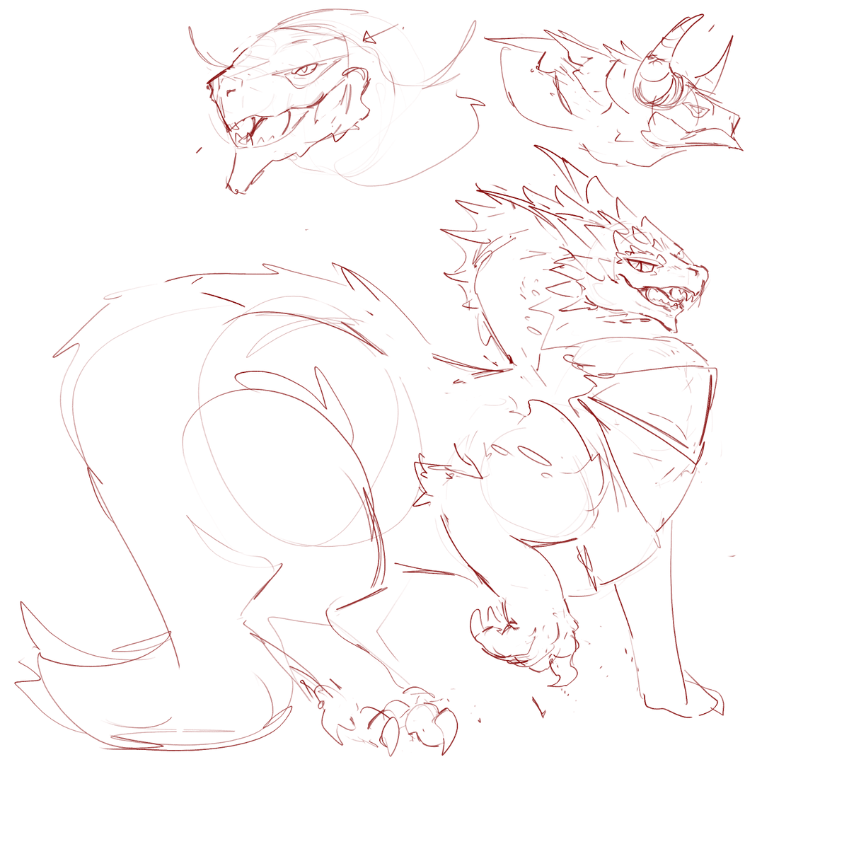 serpanoy's tweet photo. Day 53 - Just some dragon study and doodles, still messing around with styles and seeing what I like https://t.co/g55a1gMyfk