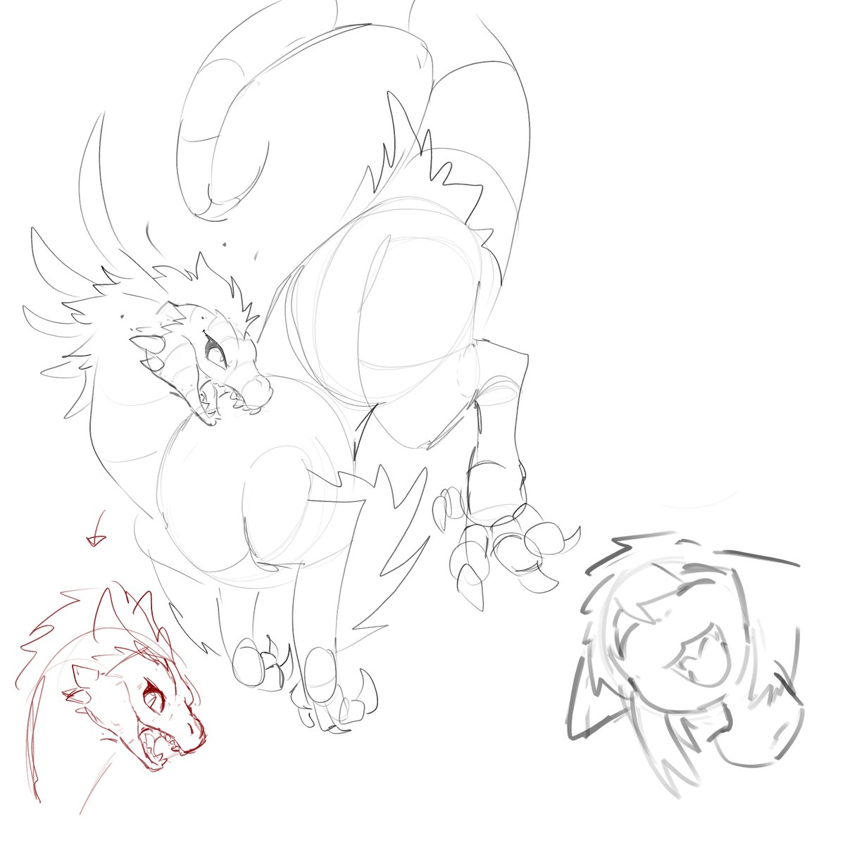 serpanoy's tweet photo. Day 53 - Just some dragon study and doodles, still messing around with styles and seeing what I like https://t.co/g55a1gMyfk