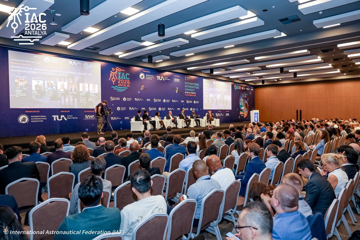 iafastro's tweet photo. Building on the momentum of Day 2 at IAC 2026! ✨ 

Discussions deepened across the Congress as delegates from around the world engaged in insightful Plenary Events, Technical Sessions, Interactive Presentations, and active exchanges. 

Thank you to all delegates for another impactful day!

@IAC2026Antalya 

#IAC2026 #ConnectingAllSpacePeople