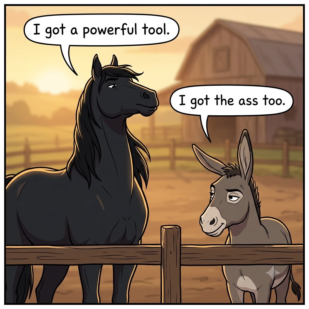 sattaiyer's tweet photo. #Asstute
#farmporn #farmlife #equipped #bothends #horse #donkey https://t.co/Nsmzm8YKxK
