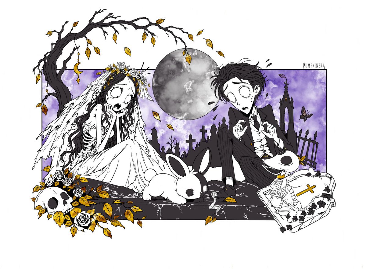 Pumpkinera's tweet photo. Petit instant autopromo 🐇🎃

Je dessine des lapins mignons, des trucs un peu spooky (visiblement beaucoup trop de choses liées à Halloween)

Et si mon univers vous plaît, je poste tout ça (et les prochains 👀) sur Instagram : @pumpkineras 🖤 

https://t.co/XcUn44heR8 https://t.co/sVYFP8PerQ