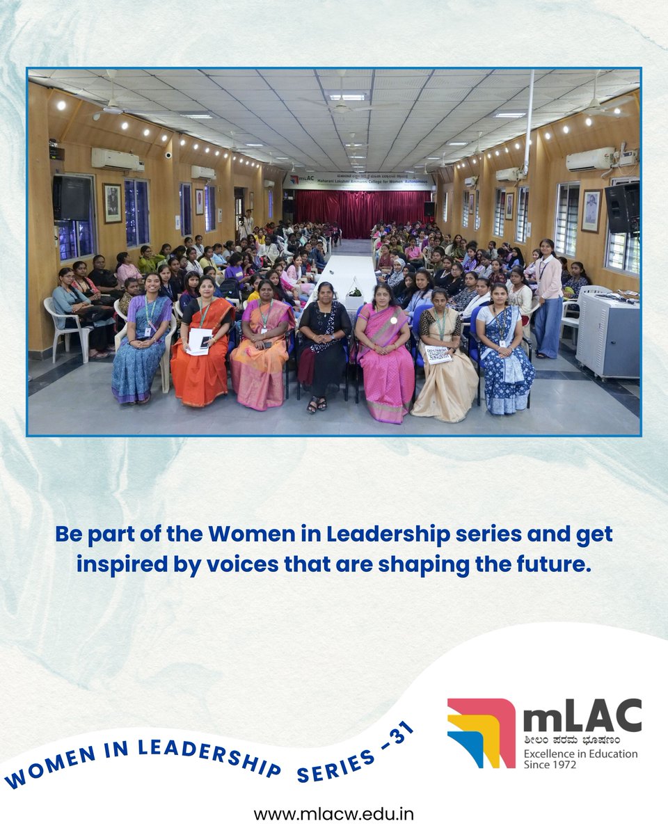 mLAC1972's tweet photo. A powerful conversation on leadership! 🌟
mLAC’s Women in Leadership Series – 31 featured an inspiring session with Smt. Madhavi Latha Gali, sharing valuable insights, experiences, and perspectives on leadership with our students.

#mLAC #WomenInLeadership #LeadershipSeries https://t.co/qoOIrAILYn