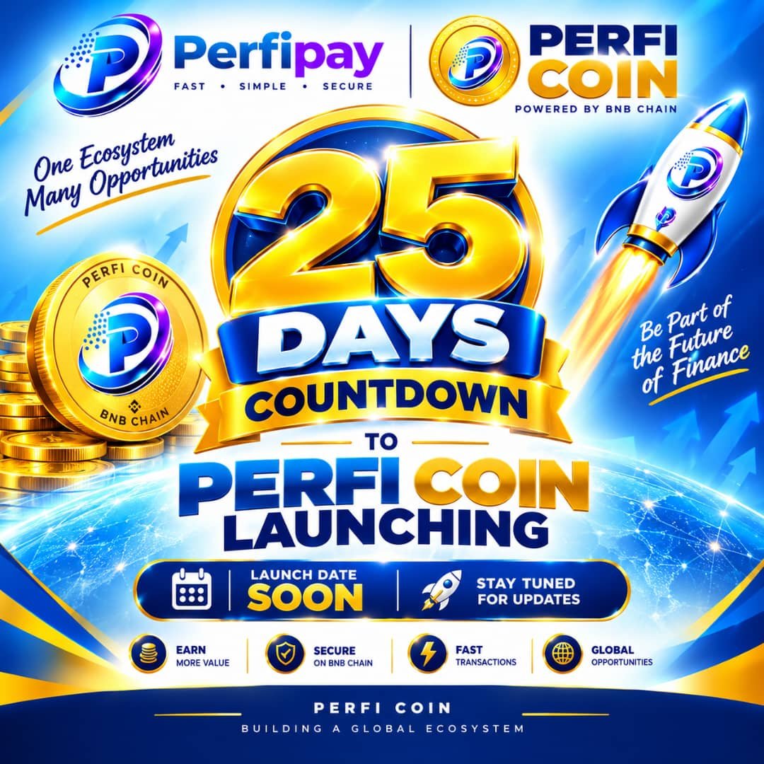 PCoin51971's tweet photo. π 25 DAYS TO PERFI COIN LAUNCH! πͺπ₯
π The future of finance is coming!
PERFI COIN β Powered by BNB Chain.
π± PERFI APP:
https://t.co/4M2bIyUE3Rβ οΏ½
π₯ Stay ready. PERFI COIN is coming!
#PerfiCoin #Perfipay #BNBChain https://t.co/y6elsVHOBL