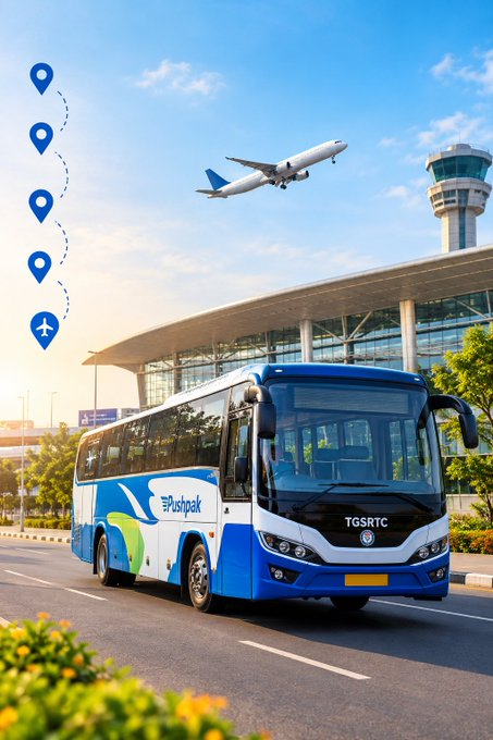 ind2day's tweet photo. Good news for #Hyderabad airport passengers! #TGSRTC has reduced fares on #Pushpak AC buses to Rajiv Gandhi International Airport by up to ₹150, effective October 7, 2026.
The fare cuts offer major relief to airport passengers and daily travellers.
#RGIA #HyderabadNews https://t.co/ccjMV3tdiF