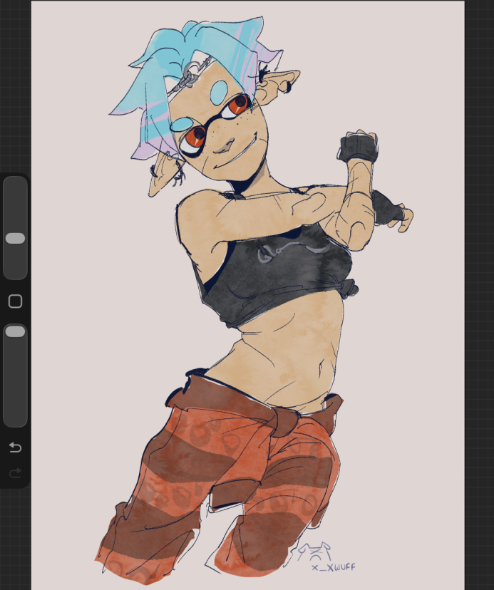 x_xwuff's tweet photo. broke my no-contact with splatoon to draw oomf's Mechanic. Amen. https://t.co/YyGl7VL6Na