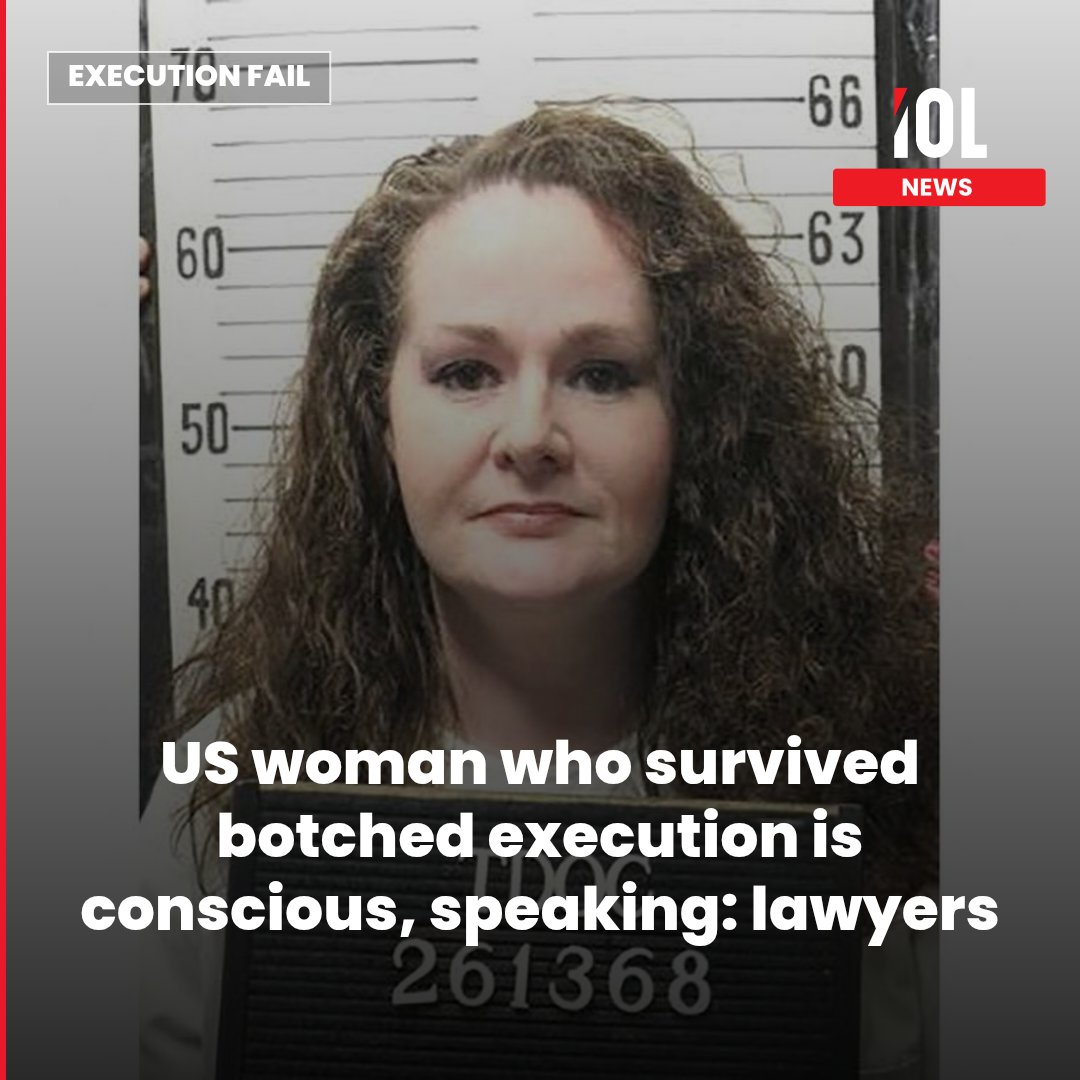 IOL's tweet photo. The female inmate who survived a failed execution in a US prison last week is now conscious and speaking, but her prognosis remains unclear, her lawyers said Tuesday.
Read on https://t.co/bNkOT62pOA
#news #ExecutionFail #FemaleInmate #USPrison #WomenConscious https://t.co/amhFMurlKo