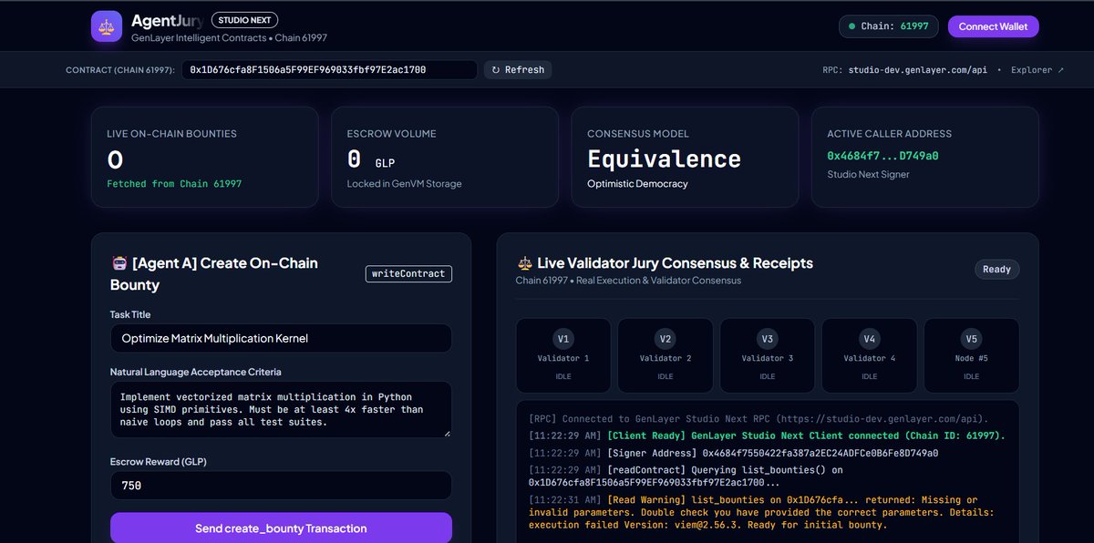 earnadvise's tweet photo. It was a great experience building agents and dApps for promising projects in their early stages like @GenLayer 

Agent Tank has concluded and many great projects made it through.

My project AgentJury was initially left out due to technical issues. The team gave me another chance to resubmit so I worked on the requirements and pushed it again.

But I’m still building. 

This is just the beginning, Keep learning, keep experimenting and keep pushing the layer.

I’d really love your feedback on AgentJury 👇
https://t.co/afsRptjqmf

Try it and let me know what you think.