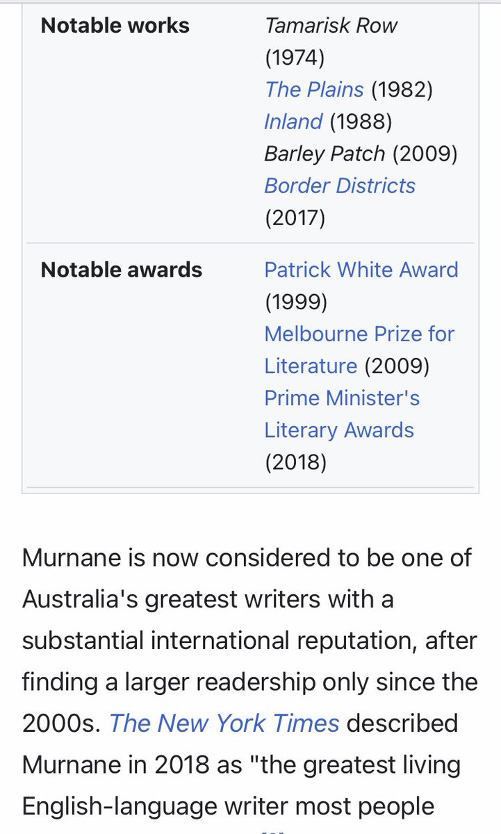 Coalsmith6's tweet photo. May Gerald Murnane, a great local Australian writer, could win 2026 Nobel Prize in Literature.

God bless our Plains, Inland and Border Districts.

Coalsmith on 7 October 2026 @ Sydney https://t.co/K8bXFOSIS3