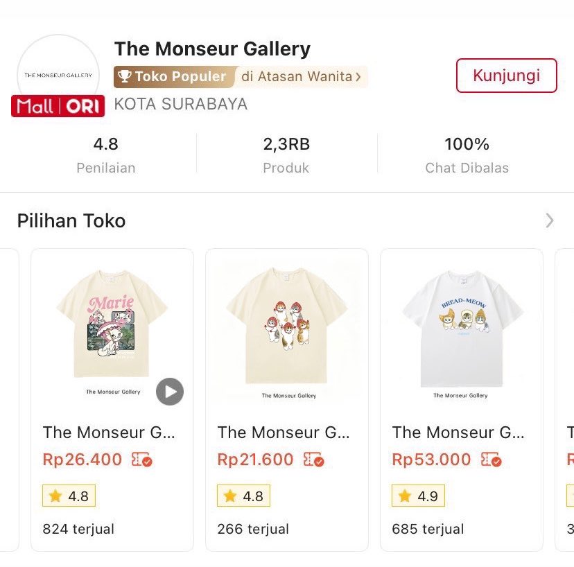 uciliwao's tweet photo. inilah tempatku membeli kaos imut bagus nan murah meriah itu https://t.co/FWcbYxp3IQ