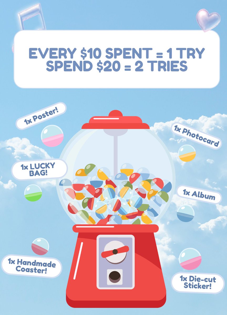 2pomnation's tweet photo. 🎁 GACHA REVEAL! 🎁

Here’s a sneak peek at what you could get from our HallyuCon Gacha!

From K-pop photocards &amp; albums to handmade goodies and more!

🎁 Every $10 spent = 1 TRY
🎁 Spend $20 = 2 TRIES
Every try wins a gift!

#hallyucon #hallyuconsg #hallyucon2026 #sghallyucon https://t.co/zkRU4zeCeG