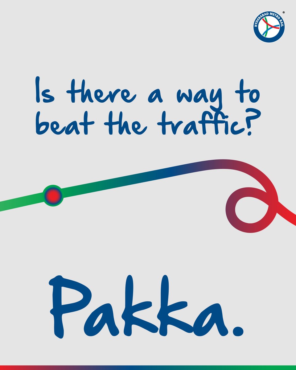 ltmhyd's tweet photo. When the roads slow you down, here’s a sure way to keep moving without stress or delay. 

#Pakka #HyderabadMetro #BeatTraffic #MoveBetter

[Hyderabad traffic, beat traffic, stress-free commute, metro travel, urban mobility] https://t.co/K5syLk8sDH