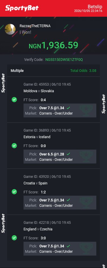 Amorim_Soldier's tweet photo. Check out my big win on #SportyBet !
 https://t.co/7Bzw3yOkd0 https://t.co/oWoUr5Z44J